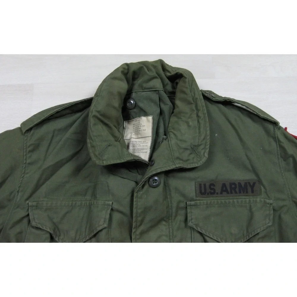 Vintage 70s US Army M65 Military Field Jacket (S) Cold Weather Vietnam Red Devil